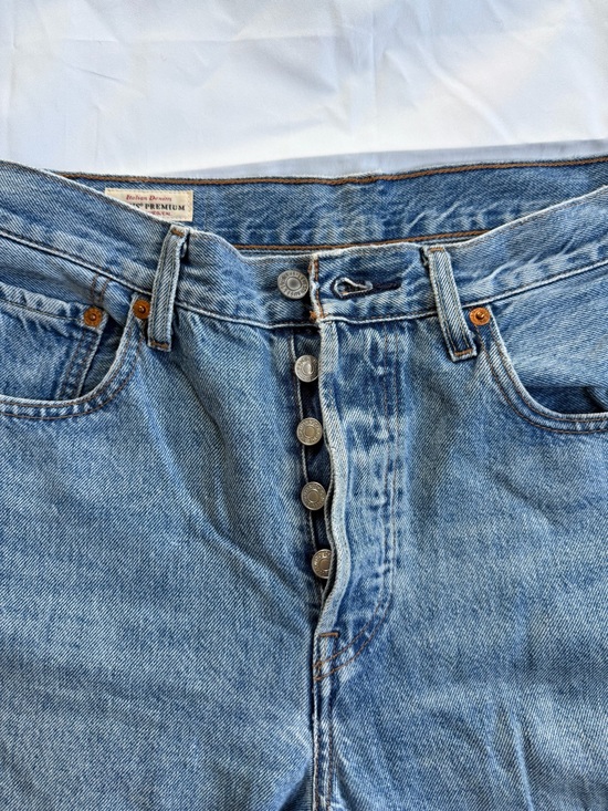 Levi's Denim - Levi’s Premium 501 Original Cropped Jeans W28 L28 Button Fly “Jokes on You”wash